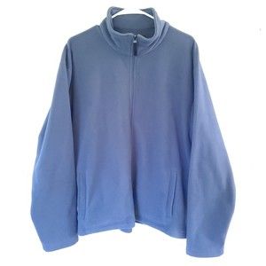 Reel Legend Performance Clothing Fleece Fishing Jacket Full Zip Blue Size LG